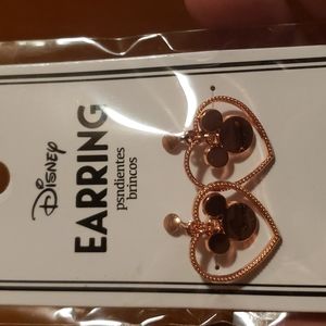 Disney NEW Micky heart rose gold clip on earrings